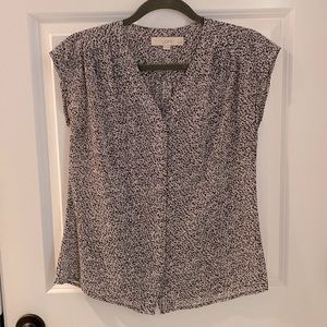 LOFT Cap Sleeve Printed Blouse